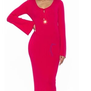 Alexia Admor Fuchsia Long Sleeve Dress